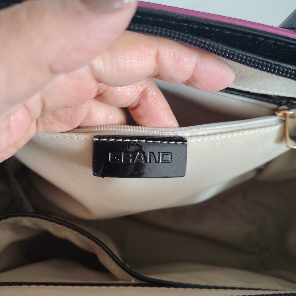 GRAND Black and Pink Gradient Ombre Satchel Bag - Picture 6 of 9